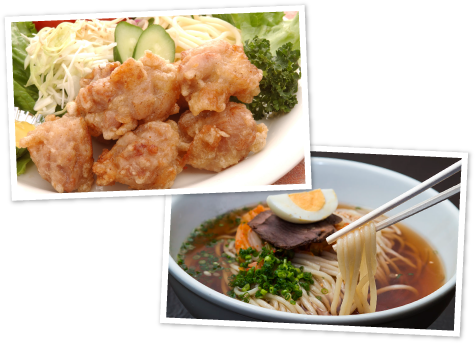 別府名物「とり天」or「冷麺」